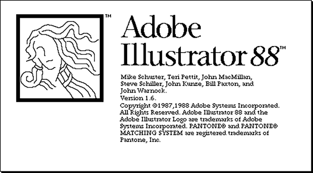 Adobe Illustrator version 88 splash screen 1988 Adobe Illustrator version 88 splash screen 1988