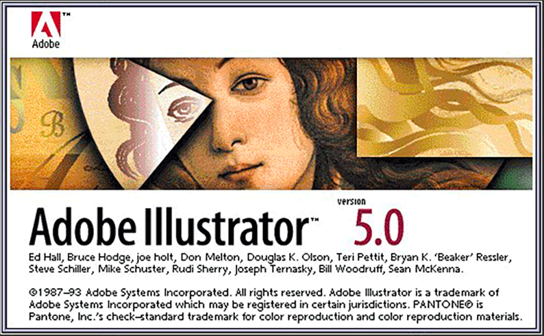 Adobe Illustrator version 5 splash screen 1993 Adobe Illustrator version 5 splash screen 1993
