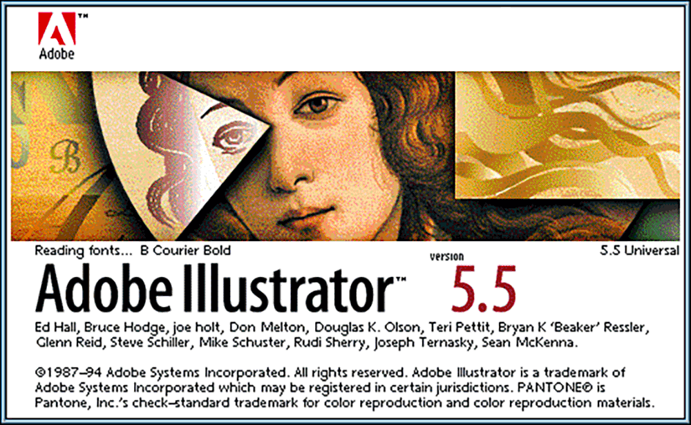 Adobe Illustrator version 5.5 splash screen 1994 Adobe Illustrator version 5.5 splash screen 1994