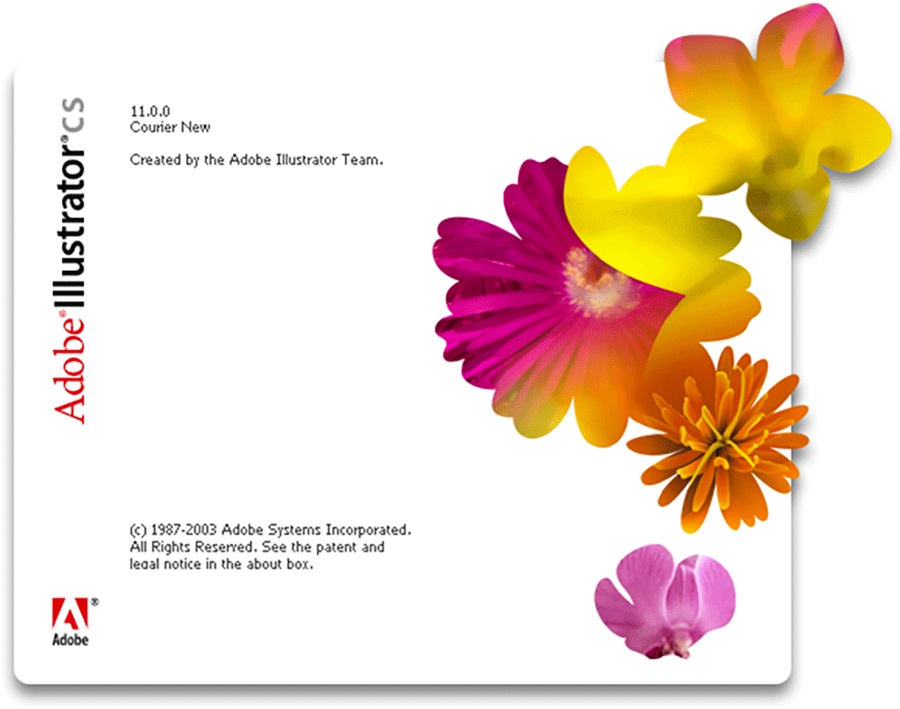 Adobe Illustrator CS1 version 11.0 splash screen 2003 Adobe Illustrator CS1 version 11.0 splash screen 2003
