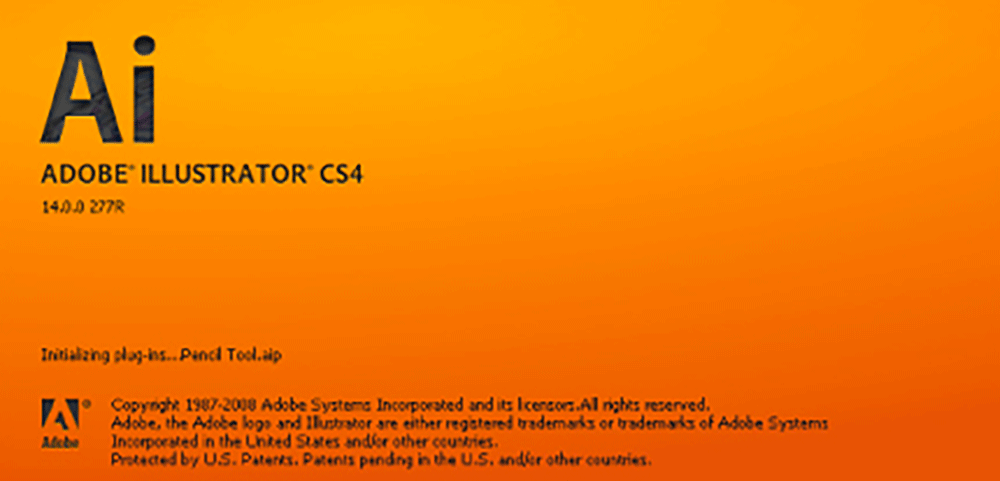 Adobe Illustrator CS4 version 14.0 splash screen 2012 Adobe Illustrator CS4 version 14.0 splash screen 2012