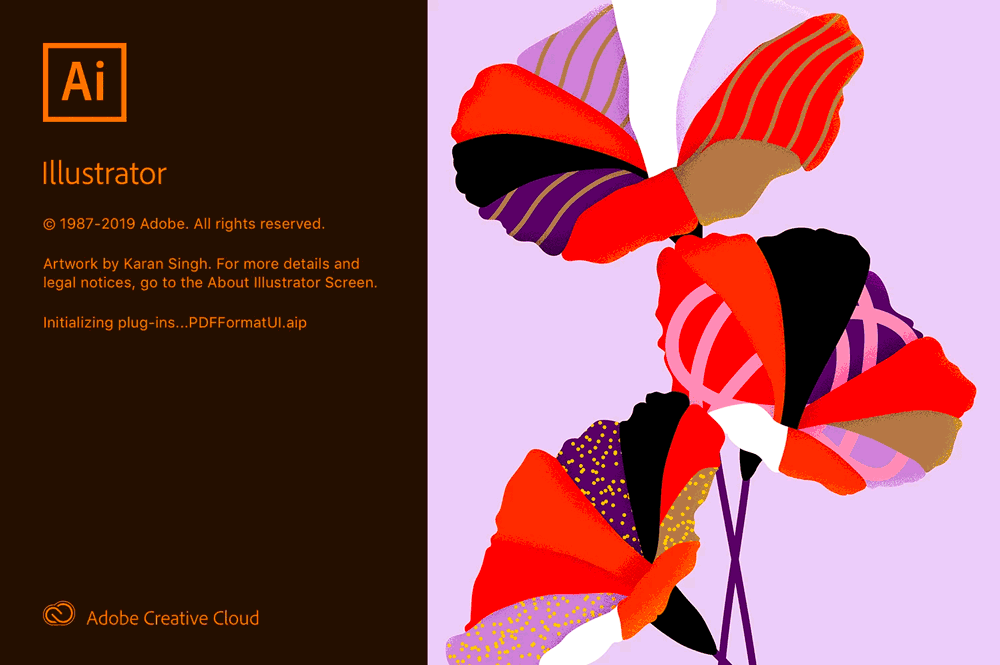 Adobe Illustrator CC 2020 version 24.0 splash screen 2019 Adobe Illustrator CC 2020 version 24.0 splash screen 2019