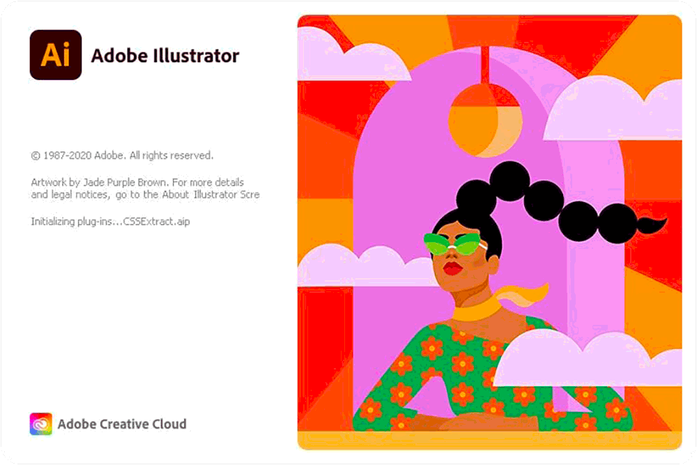 Adobe Illustrator 2021 version 25.0 splash screen 2020 Adobe Illustrator 2021 version 25.0 splash screen 2020