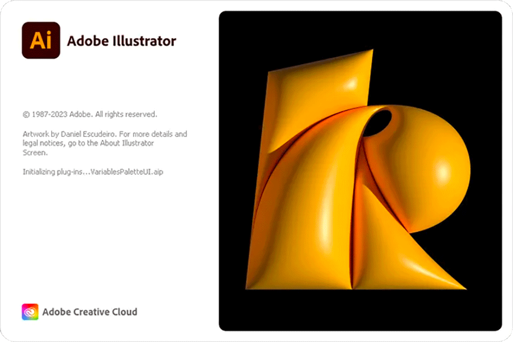 Adobe Illustrator 2023 version 27.0 splash screen 2022 Adobe Illustrator 2023 version 27.0 splash screen 2022
