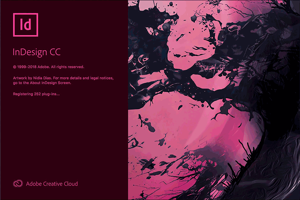 Adobe InDesign CC 2019 version 14.0 splash screen 2018 Adobe InDesign CC 2019 version 14.0 splash screen 2018