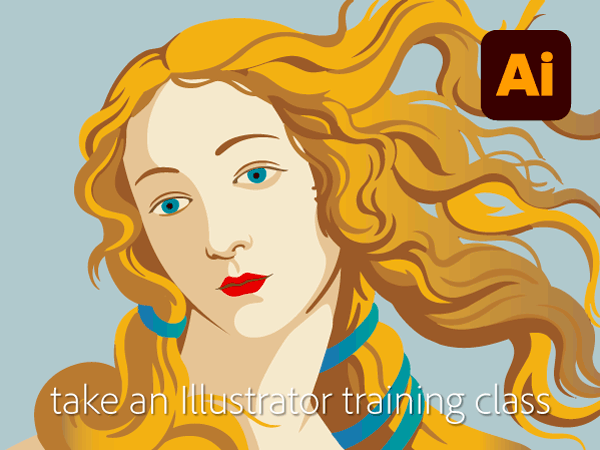 Botticelli's Venus says take Illustrator training with JetSet Communications!