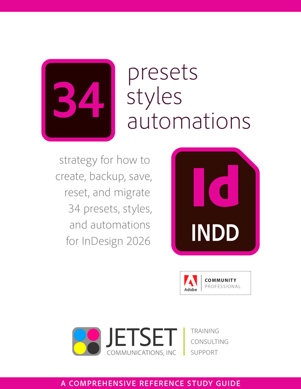 InDesign 2026 tour 34 presets styles automations
